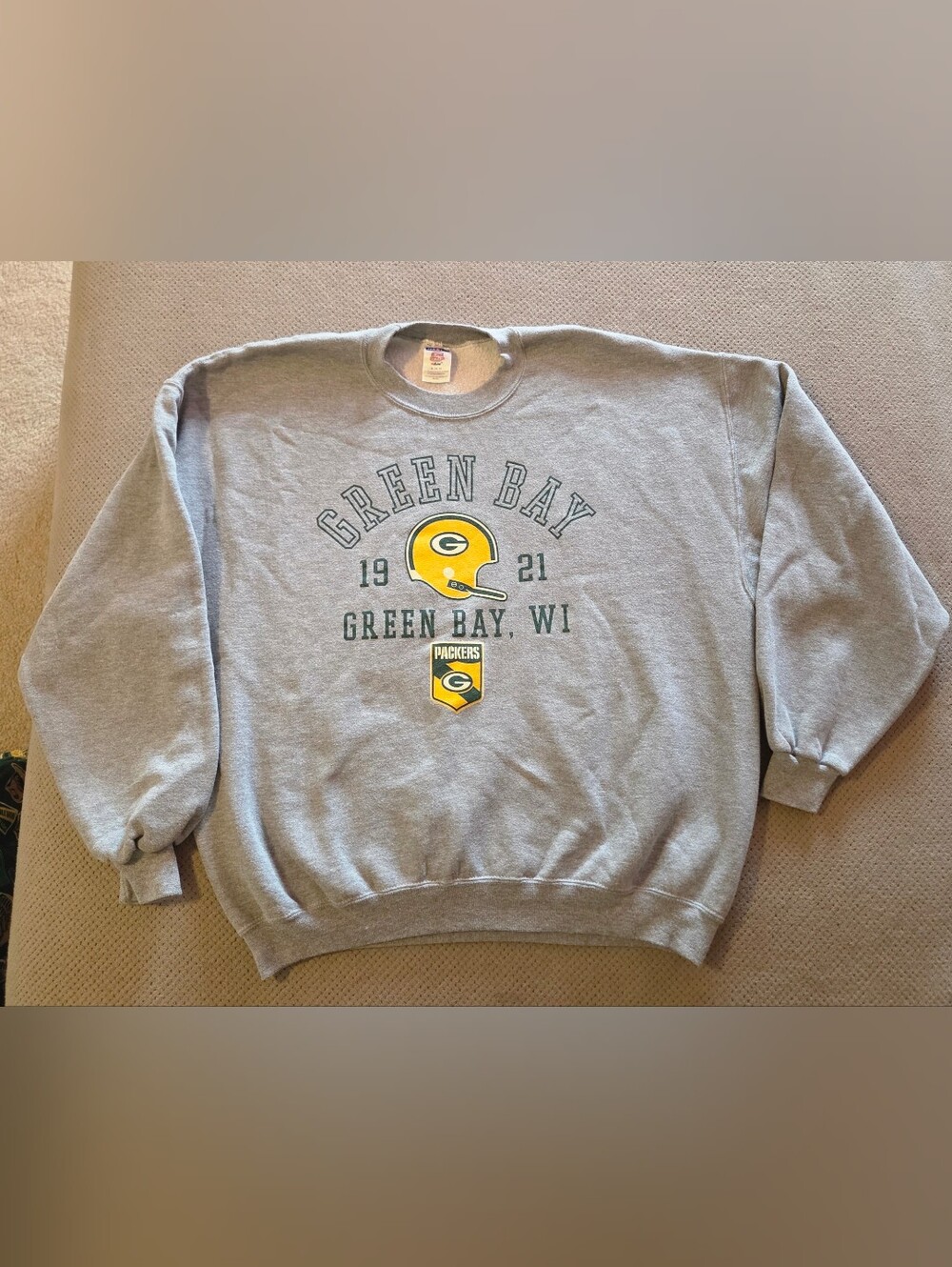 90s Y2k Green Bay Packers Sweatshirt Jerzees Super Sweats NuBlend Gray XL